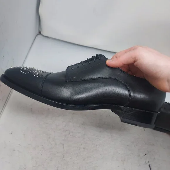 Christian Louboutin MENS Maltese Stud Black Derby Shoe